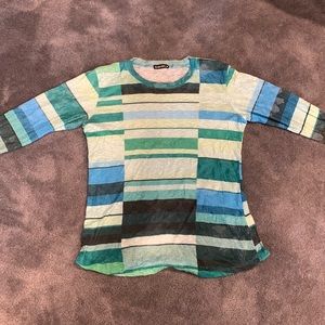 David Cline Multicolor Horizontal Stripe Long Sleeve Tee